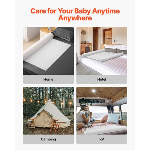 Bed Bumper for Toddlers 52inch NonSlip Bed Guard Rail with Safety Flap
