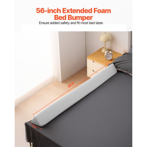 Toddlers Bed Bumper 56inch NonSlip Bed Rail Bumper HighRebound Foam