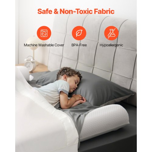 Bed Bumper for Toddlers 52inch Inflatable Bed Guard Rail with Safety Flap