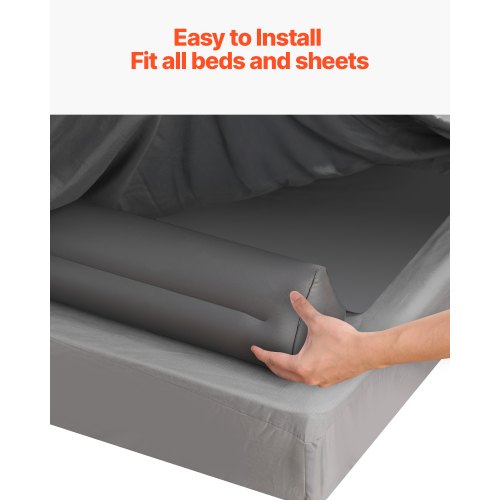 Bed Bumper for Toddlers 52inch Inflatable Bed Guard Rail with Safety Flap