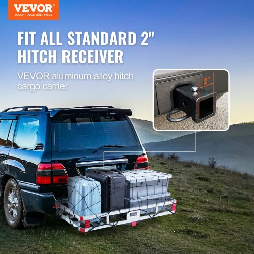 494 x 224 x 7.1 in Hitch Cargo Carrier 500lbs Loading Capacity Trailer