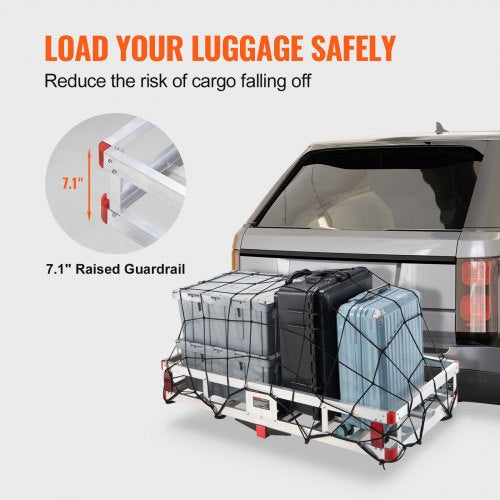 494 x 224 x 7.1 in Hitch Cargo Carrier 500lbs Loading Capacity Trailer