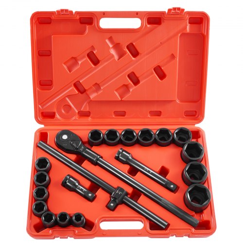 34 in Drive Impact Socket Set 21 Pieces SAE 34 in to 2 in 6 Point CrV