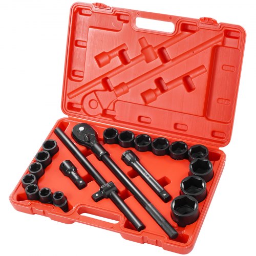 34 in Drive Impact Socket Set 21 Pieces SAE 34 in to 2 in 6 Point CrV