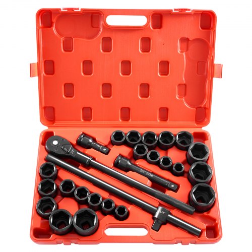 34 in Drive Impact Socket Set 27 Pieces SAE 78 in to 2 in and Metric 22