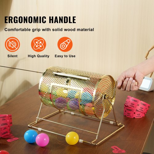 Raffle DrumHolds 2500 Tickets or 100 Ping Pong Balls Metal Lottery