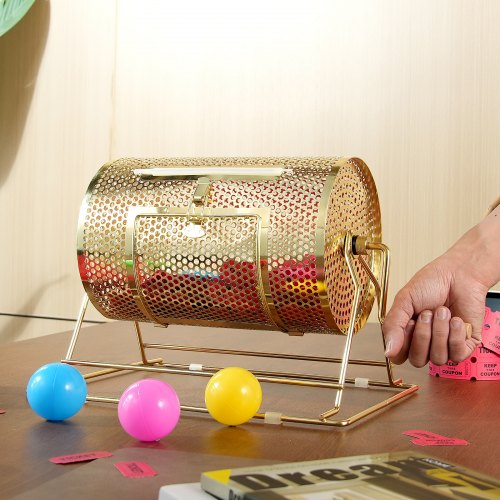 Raffle DrumHolds 2500 Tickets or 100 Ping Pong Balls Metal Lottery