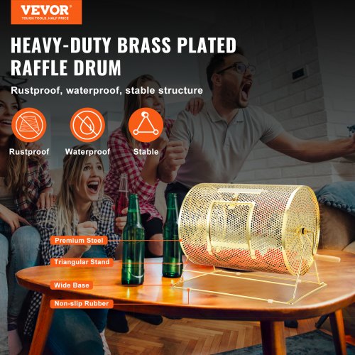 Raffle Drum Holds 5000 Tickets or 200 Ping Pong Balls Metal Lottery