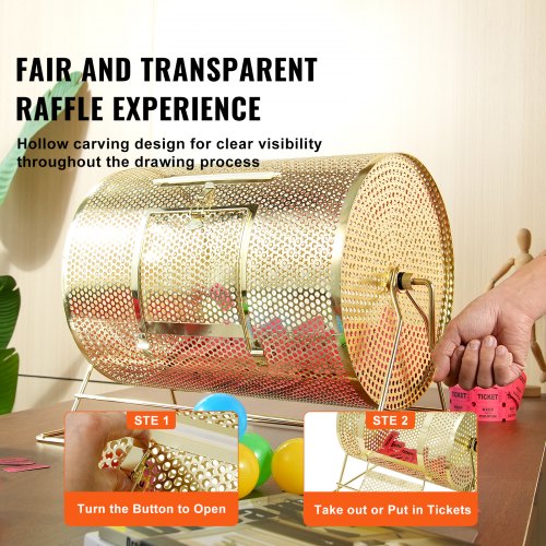 Raffle Drum Holds 5000 Tickets or 200 Ping Pong Balls Metal Lottery