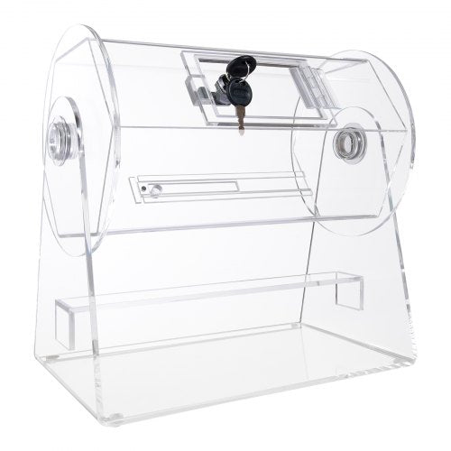 Acrylic Raffle Drum Professional Raffle Ticket Spinning Cage with 2 Keys