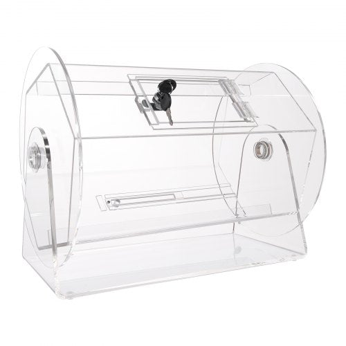Acrylic Raffle DrumProfessional Raffle Ticket Spinning Cage with 2 Keys