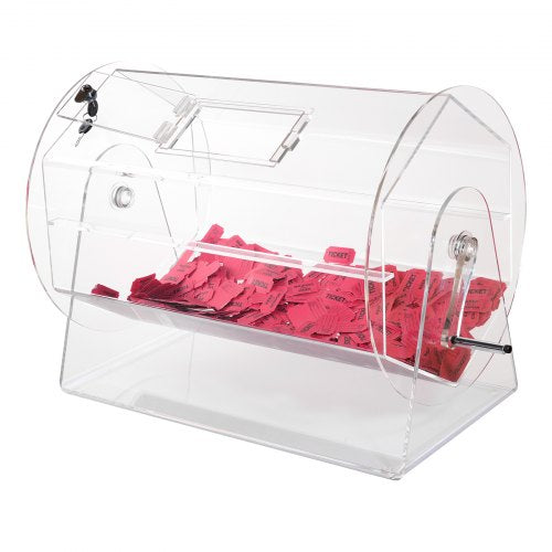 Acrylic Raffle DrumProfessional Raffle Ticket Spinning Cage with 2 Keys