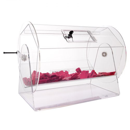 Acrylic Raffle DrumProfessional Raffle Ticket Spinning Cage with 2 Keys