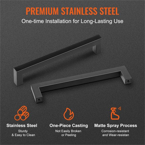 10 Pack Cabinet Pulls 503in 128mm Center to Center Slim Square Kitchen
