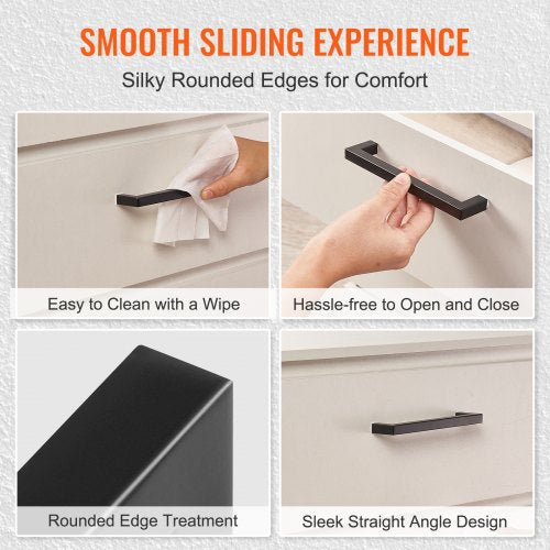 30 Pack Cabinet Pulls 3in 76mm Center to Center Slim Square Kitchen