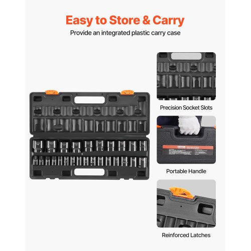 Impact Socket Set 12 Inches 26 Piece Impact Sockets Shallow Socket