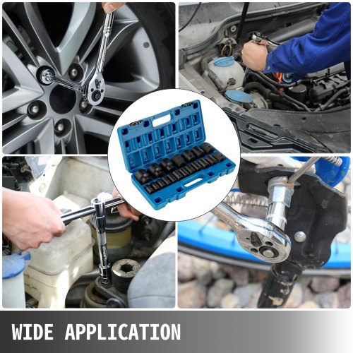 Impact Socket Set 12 Inches 19 Piece Impact Sockets Standard Socket