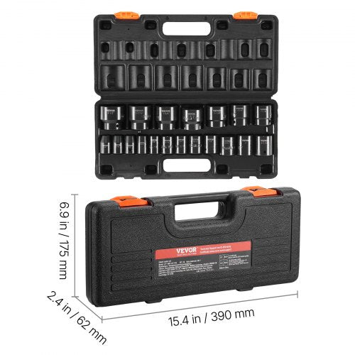 Impact Socket Set 12 Inches 19 Piece Impact Sockets Standard Socket