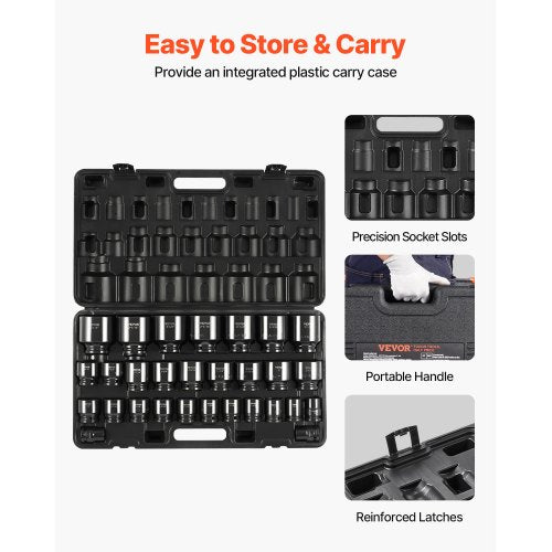 Impact Socket Set 34 Inches 29 Piece Impact Sockets 6Point Sockets