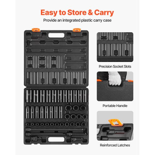 Impact Socket Set 12 Inches 43 Piece Impact Sockets Standard Socket