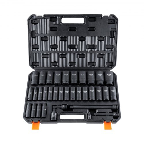 1/2" Drive Deep Impact Socket Set 34pcs Socket Set Metric 8-36mm 6 Point