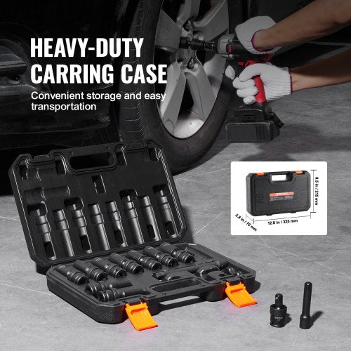 360 Degree Swivel Impact Socket Set 38 Socket Set 14PCS Deep Universal