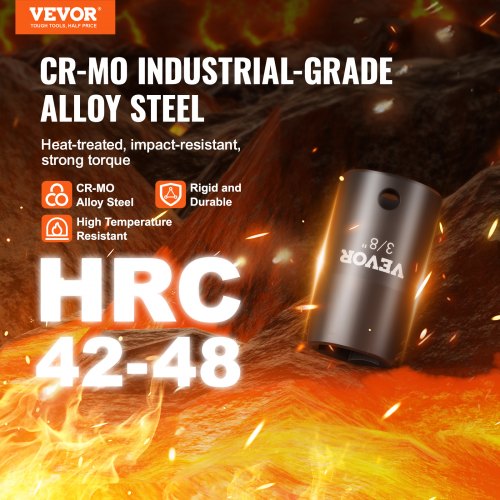 38 Drive Impact Socket Set 12 Piece Shallow Socket Set SAE 5161 6