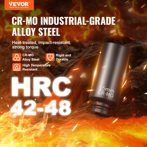 Impact Sockets Set 14pcs 6Point 14 Drive Bit Ratchet Tool Kit Case