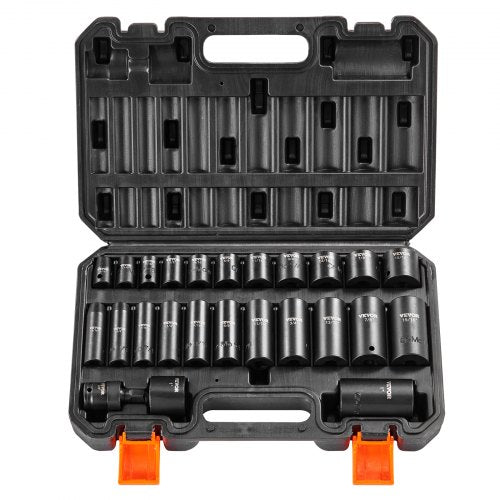 38 Drive Impact Socket Set 25 Piece Deep Shallow Socket Set SAE 516 –