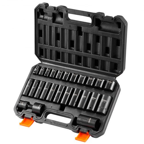 38 Drive Impact Socket Set 25 Piece Deep Shallow Socket Set SAE 516 –