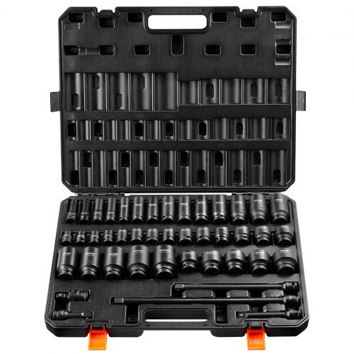 1/2" Drive Impact Socket Set 43 Piece Deep Shallow Socket Set SAE 3/8" - 1-1/2"