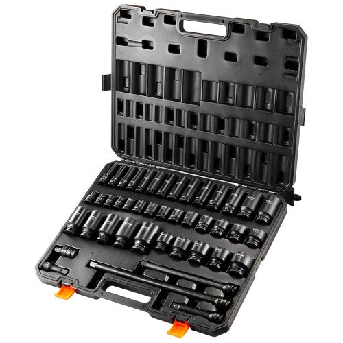 1/2" Drive Impact Socket Set 43 Piece Deep Shallow Socket Set SAE 3/8" - 1-1/2"