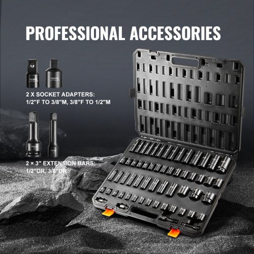 38 12 Drive Impact Socket Set 59PCS Socket Set SAE 516 to 114