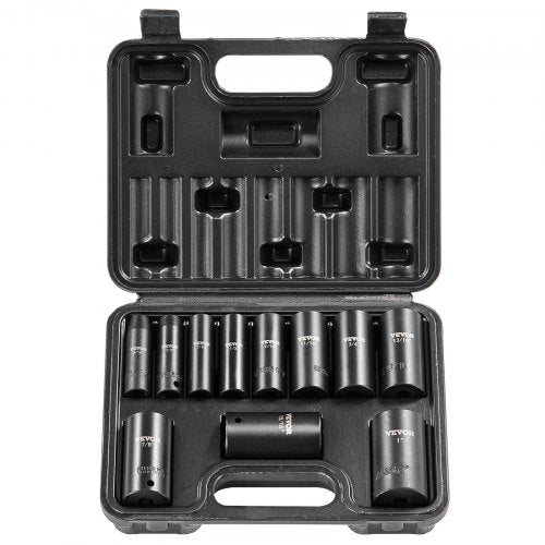 38 Drive Impact Socket Set 11 Piece Deep Socket Set SAE 5161 6 Point