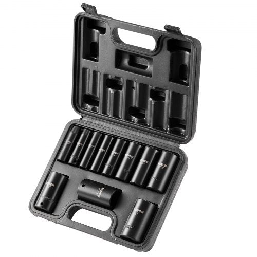 38 Drive Impact Socket Set 11 Piece Deep Socket Set SAE 5161 6 Point