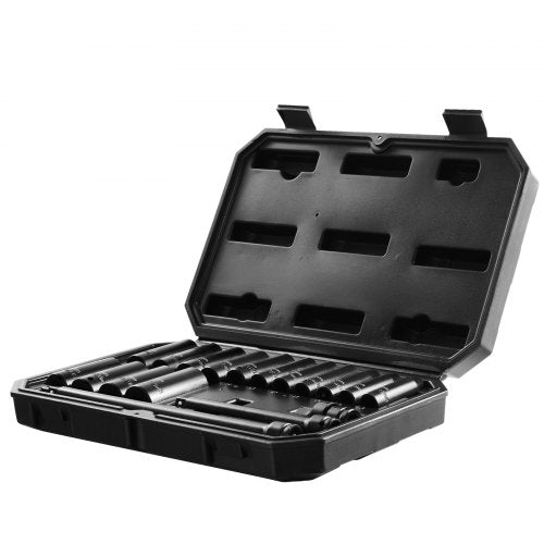Impact Sockets Set 18pcs 6Point 38 Drive Bit Ratchet Tool Kit Case