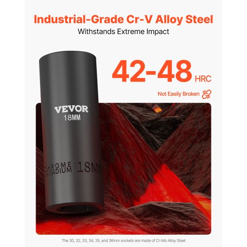 Drive Impact Socket Set 12 – 26 Piece Deep Socket Set Metric 1136 mm 6