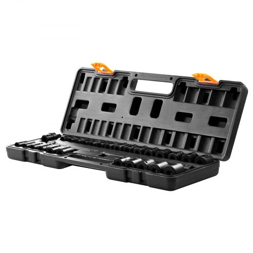 38 Drive Impact Socket Set 29 Piece Shallow Socket Set SAE 381 and Metric 822mm