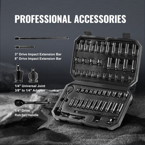 Drive Impact Socket Set 14 – 55 Piece Deep Shallow Socket Set SAE