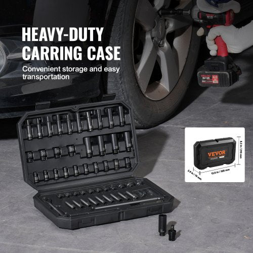 Drive Impact Socket Set 14 – 55 Piece Deep Shallow Socket Set SAE