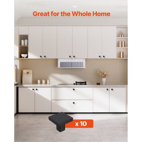 Cabinet Knobs 10 Pack 1.18 Inch Black Zinc Alloy Drawer Pulls Door
