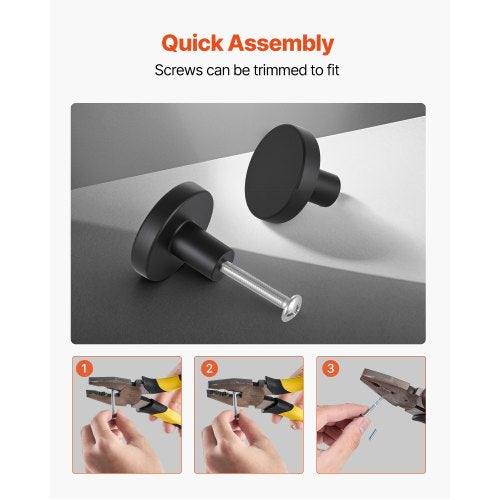 Cabinet Knobs 10 Pack 1.26 Inch Black Zinc Alloy Drawer Pulls Door