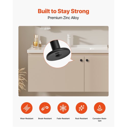 Cabinet Knobs 30 Pack 1.22 Inch Black Zinc Alloy Drawer Pulls Door