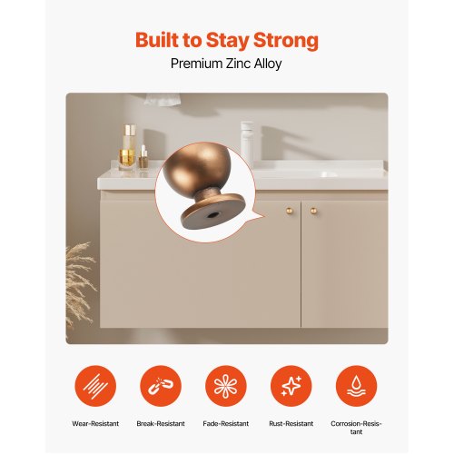Cabinet Knobs 12 Pack 0.98 Inch Zinc Alloy Drawer Pulls Door Handles