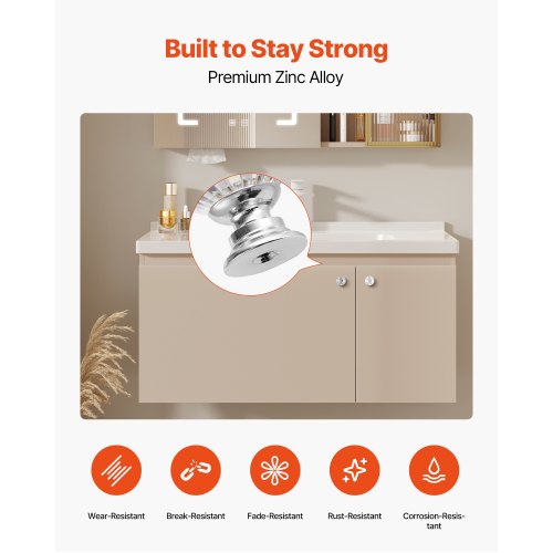 Cabinet Knobs 12 Pack 1.22 Inch Acrylic Zinc Alloy Drawer Pulls Door