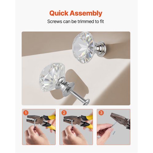 Cabinet Knobs 12 Pack 1.22 Inch Acrylic Zinc Alloy Drawer Pulls Door