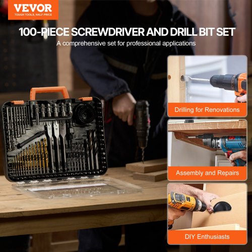 Drill Bit Set 100 Pieces Drill and Driver Bit Set Screwdriver Bit Set
