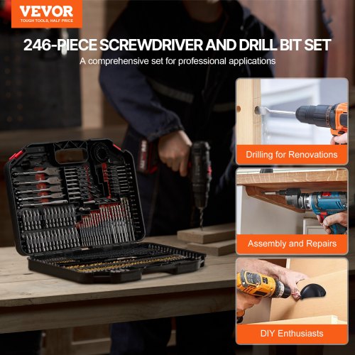 Drill Bit Set 246 Pieces Drill and Driver Bit Set Screwdriver Bit Set