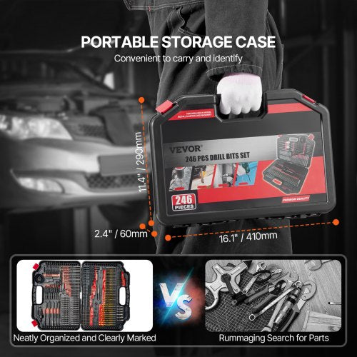 Drill Bit Set 246 Pieces Drill and Driver Bit Set Screwdriver Bit Set