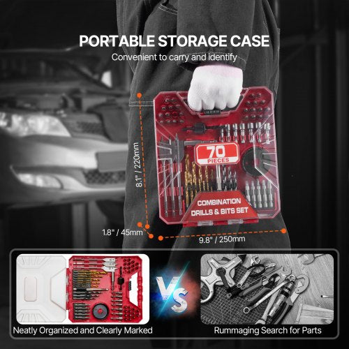 Drill Bit Set 70 Pieces Drill and Driver Bit Set Screwdriver Bit Set